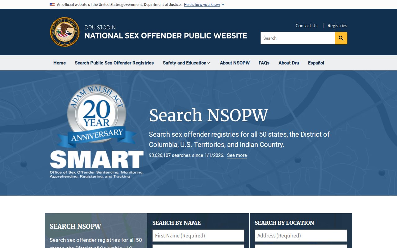 National layer for a Putnam County sex offender check through NSOPW